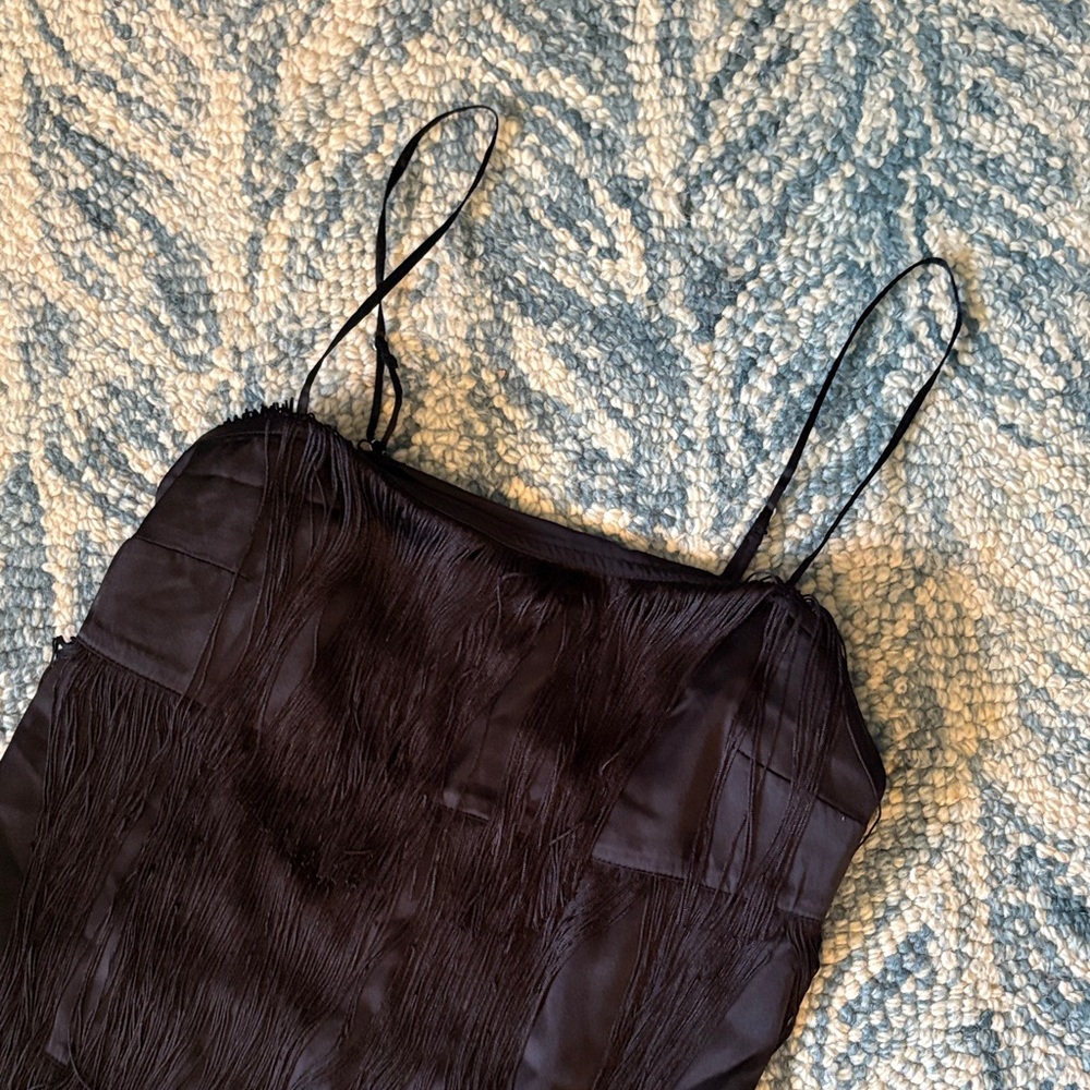 NWT Abercrombie Black Fringe Party Dress